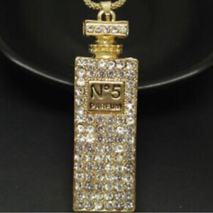 💛 Betsey Johnson NEW crystal perfume bottle pendant necklace 💛